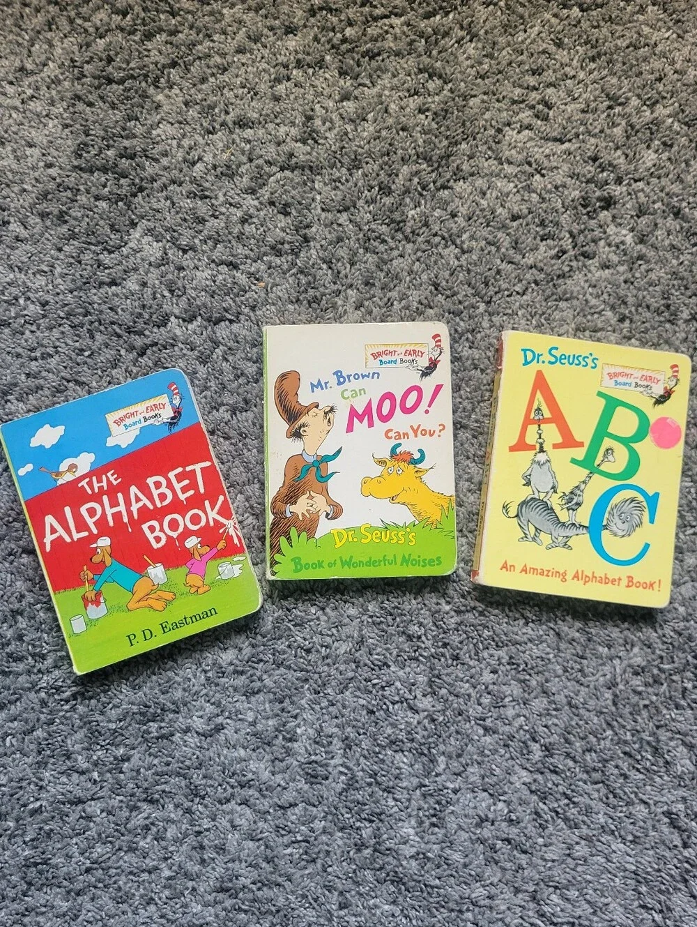 Dr. Seuss Bright Yellow Green ABC Mr. Brown Moo Alphabet Book Set Bundle
